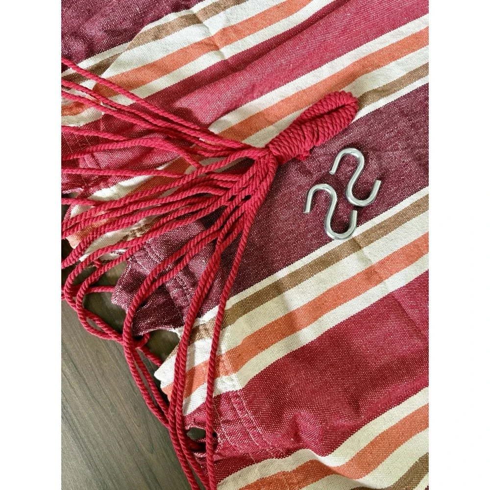 NEW, 2 Person Hammock - Brazilian heavy weight striped organic cotton canvas